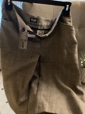 D&G Men's Glen Plaid Dress Pants in Brown and Black